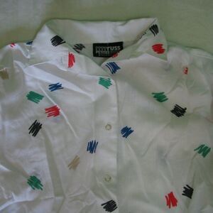 Vintage 80s Russ Petites Abstract Pattern Blouse